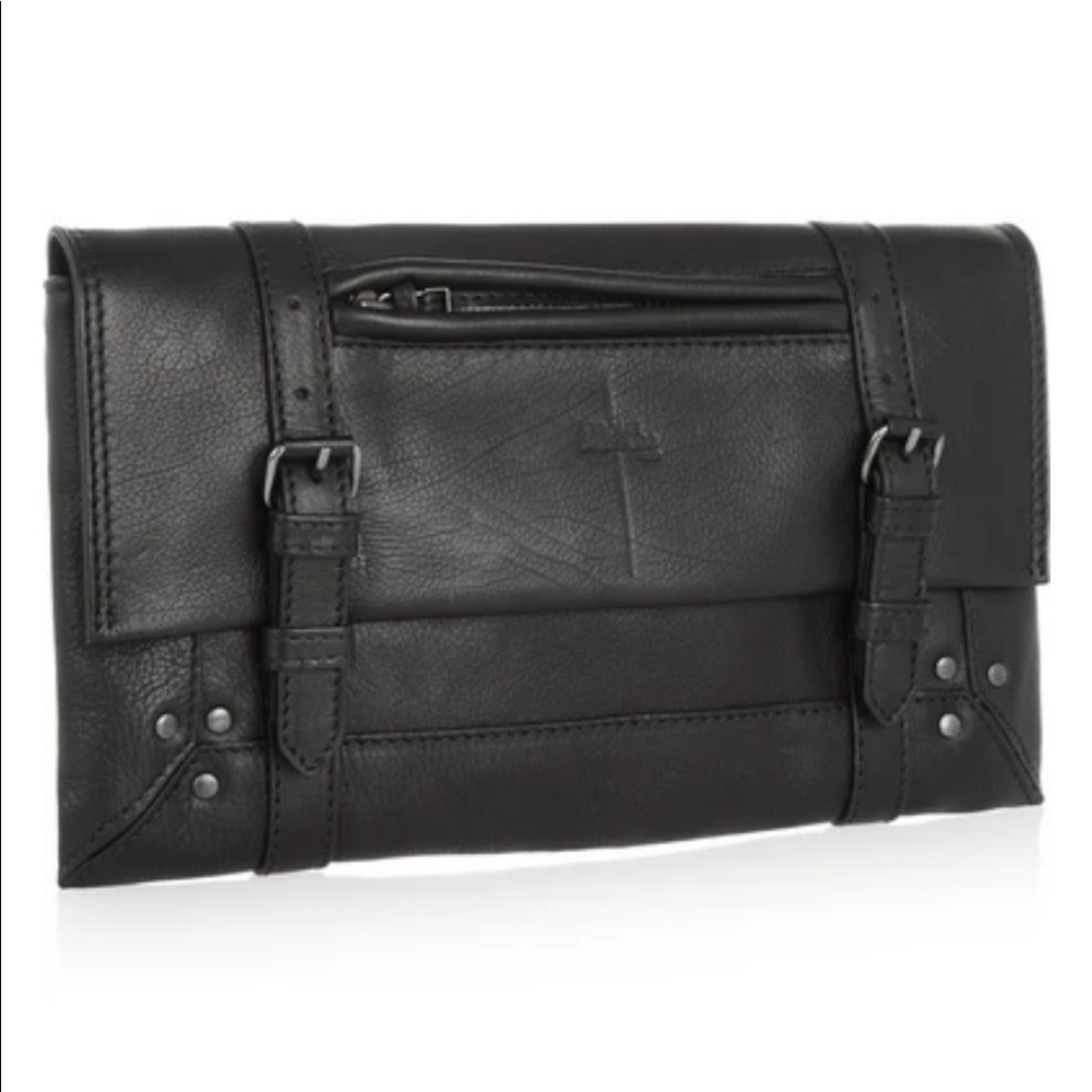 Jerome Dreyfuss Black Leather Envelope Clutch
